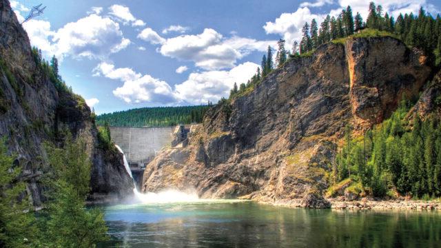 Landscape view of a dam